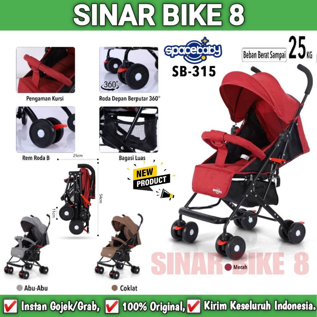 Baby Stroller Kereta Dorong Anak Bayi SPACEBABY SB 315 Cabin Size