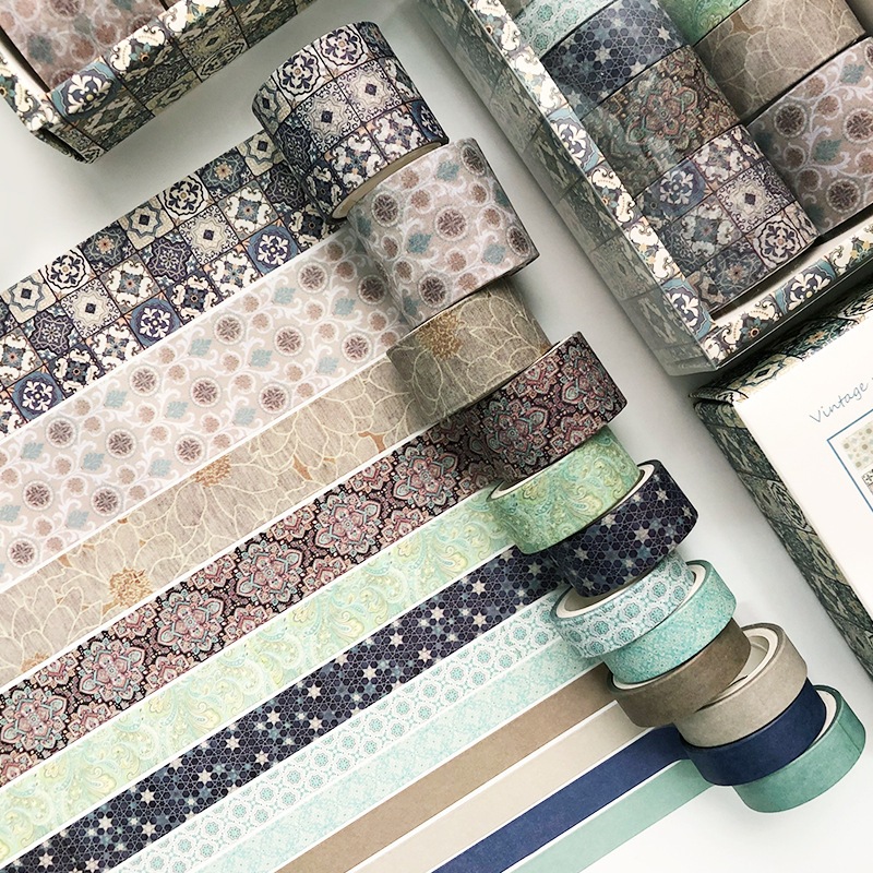 

(READY) 12 ROLL WASHI TAPE MOSAIC TILES | motif jepang bronzing masking tape diy lucu aesthetic estetik bujo journal scrapbook journaling postcard sticker pet set hampers selotip kertas pattern jurnal kit grid hiasan dekorasi anak buku diary abstrak batik