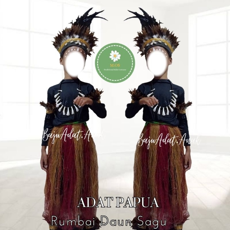 BAJU ADAT PAPUA ANAK | BAJU PAPUA RUMBAI DAUN SAGU ADAT PAPUA | BAJU TRADISIONAL PAPUA ANAK LAKI-LAK