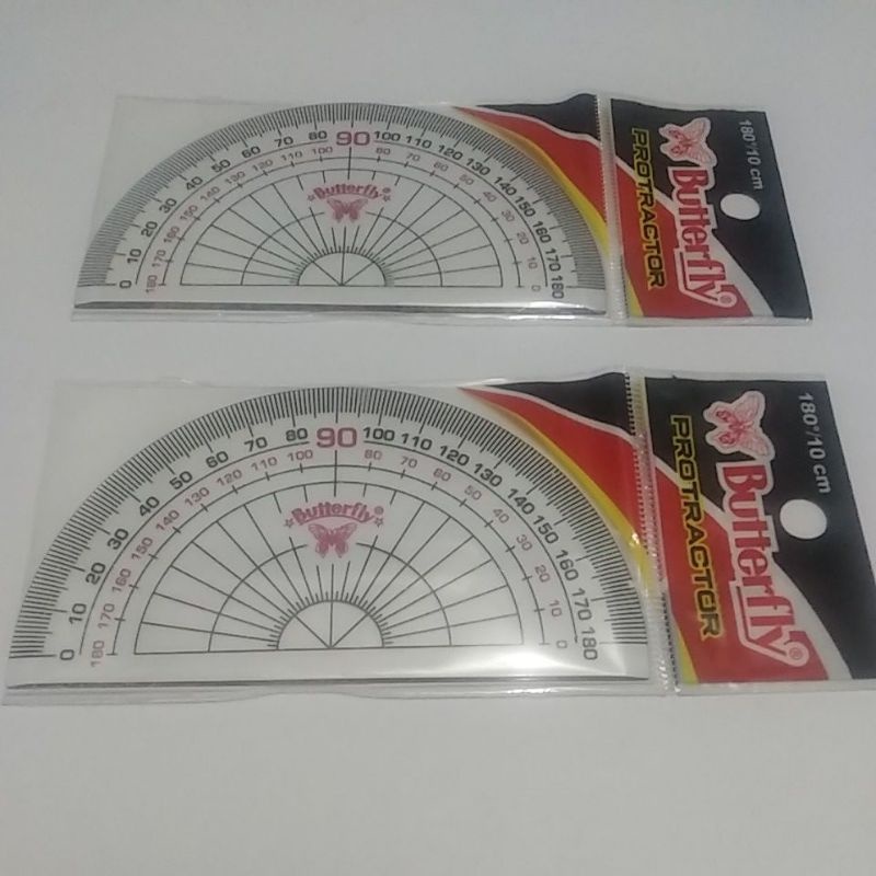 

Penggaris Busur Derajat Butterfly 180/10 cm Protractor No.4 [PER LUSIN / 12PCS]
