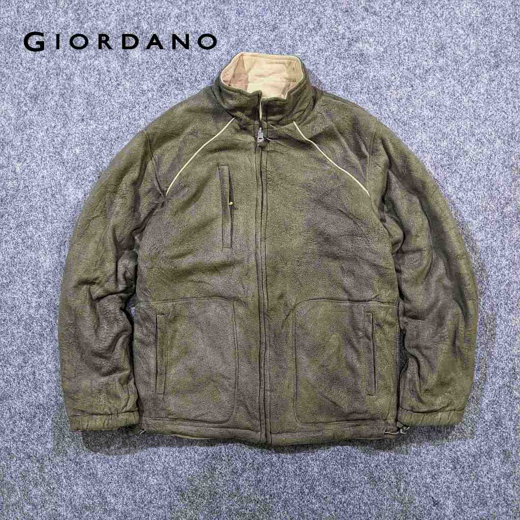 Giordano Reversible - Jaket Tebal Outdoor Pria Gunung Bolak Balik Hangat Winter Musim Dingin Second 