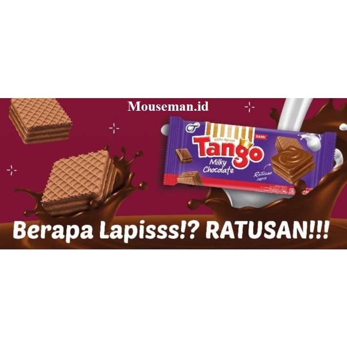 

Tango 2000 Wafer Renyah Milky Chocolate Rasa Cokelat Susu Bite Size 39gr