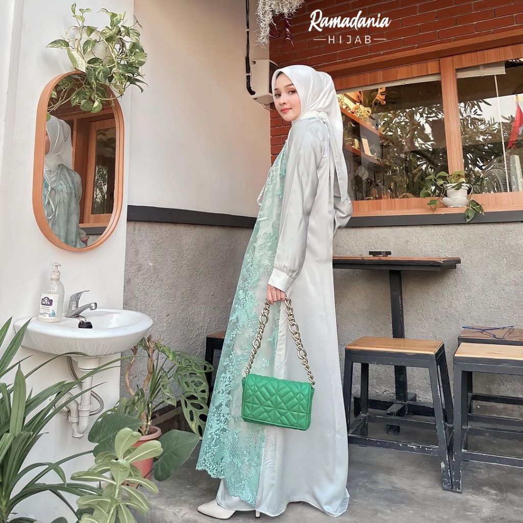 RAMADANIA MESHA TILE 05 DRESS ONLY - DRESS BROKAT - DRES KONDANGN WISUDA LAMARAN NIKAHAN PESTA - DRE