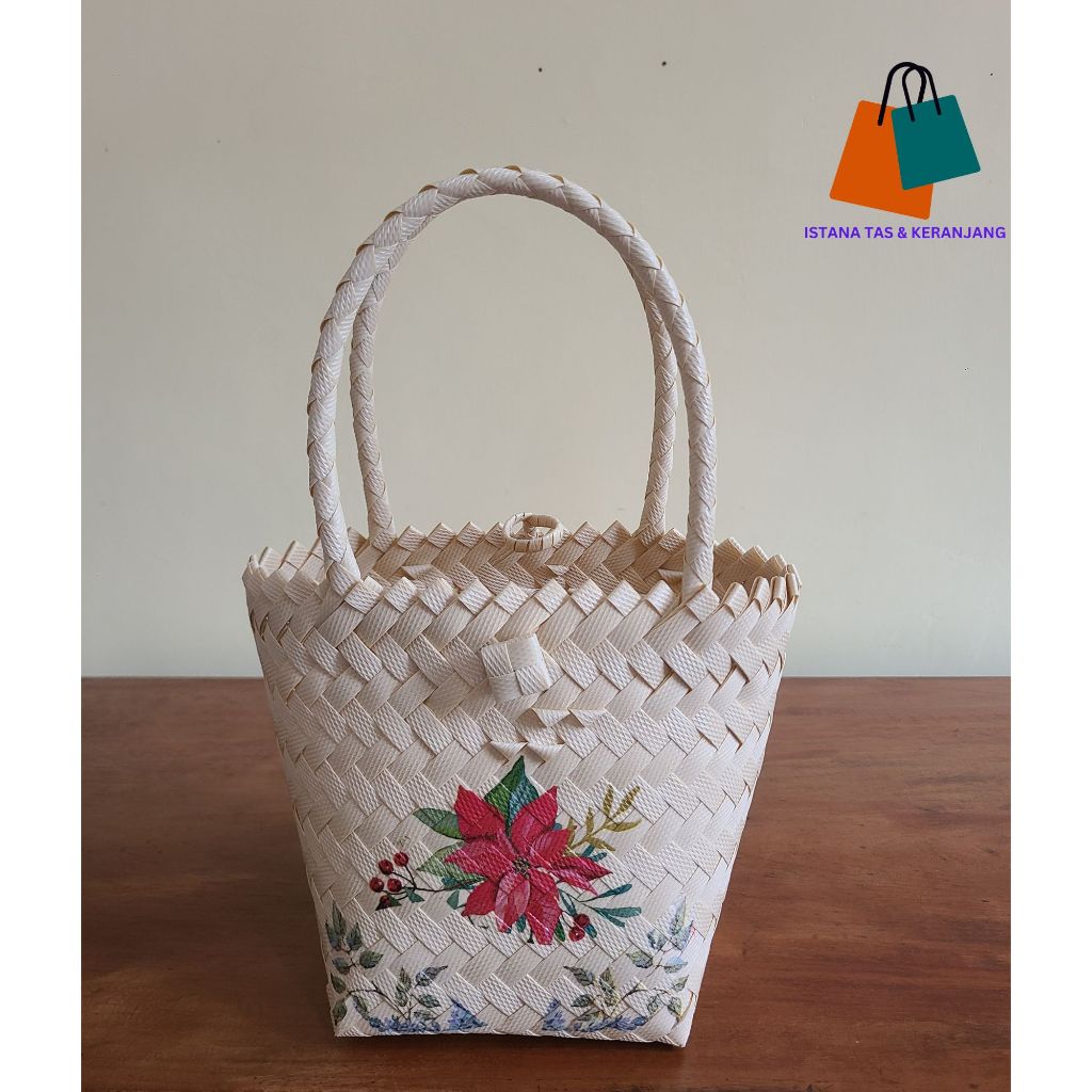 Tas Souvenir Parcel Tas Anting Tas Keranjang Belanja Tas Hajatan Tas Anyaman Plastik Ukuran Super Mi