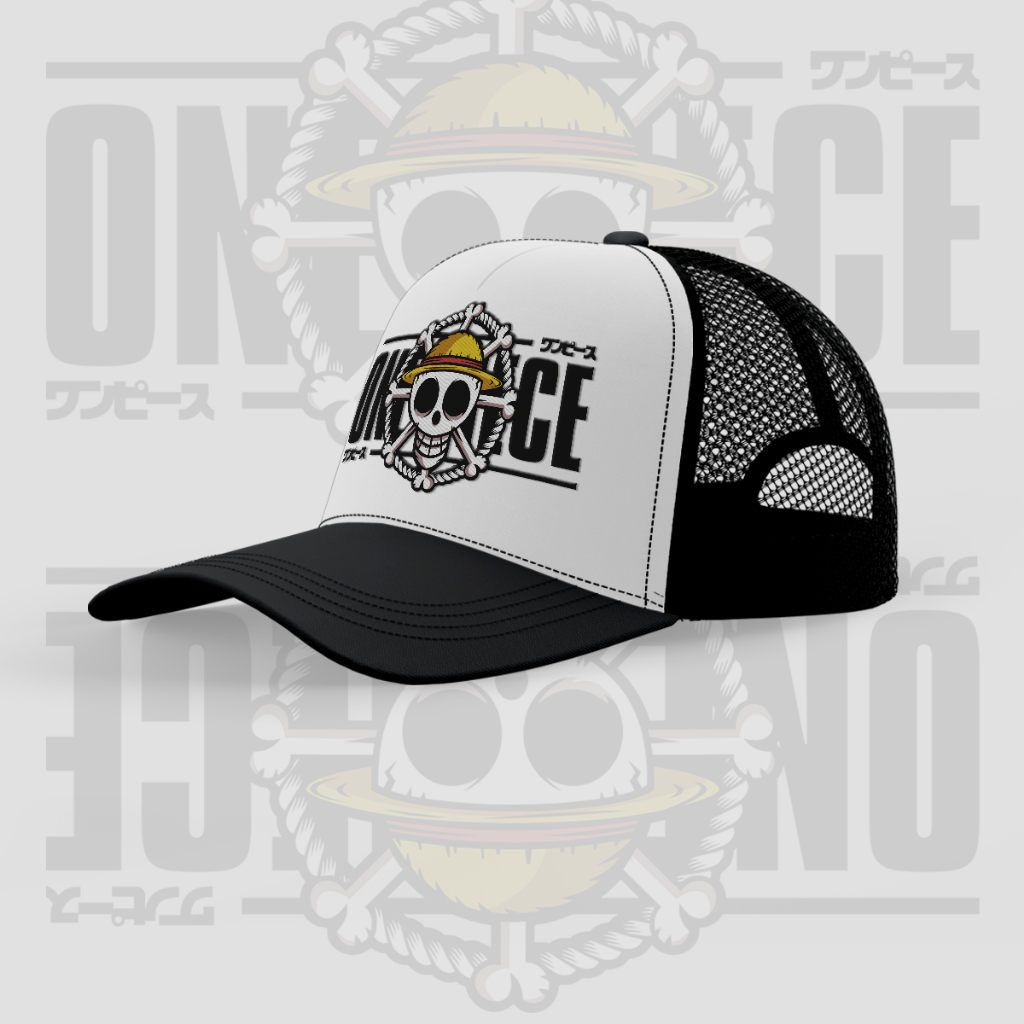 TOPI BOUNTEES TRUCKER CAP LOGO ONE PIECE MONKEY D LUFFY STRAW HAT PIRATES
