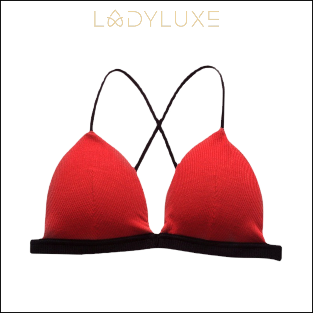 Ladyluxe - Br158 Bra | Bra BH Wanita Tanpa Kawat Pengait Depan Cup Busa Model Segitiga Tali Silang