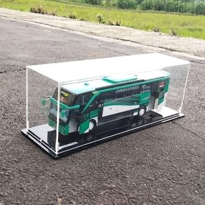 (Custom Livery) Miniatur bus murah Indonesia spek full bukaan lampuan bahan full akrilik skala 43