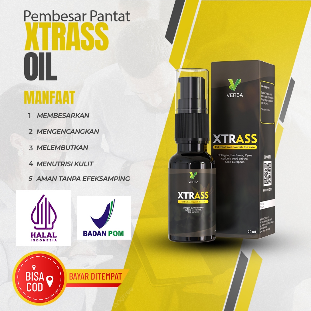 XTRASS SERUM OIL PEMBESAR DAN PENGENCANG Pantat Bokong Permanen Ampuh BPOM - XTRASS Serum Oil Origin