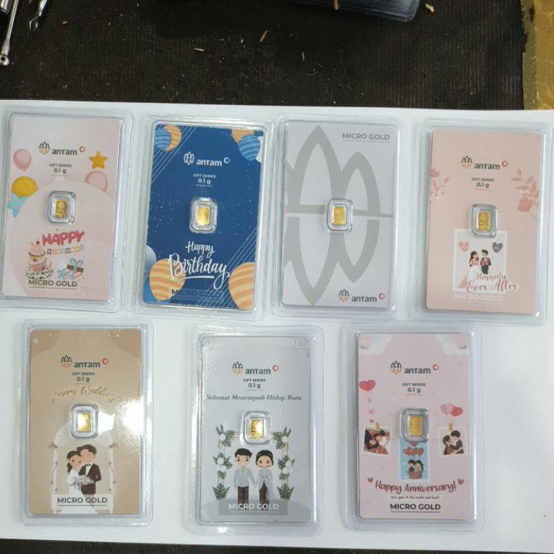 DISKON BRANDS FESTIVAL GIFT SERIES ANTAM 0.10 GRAM, ANTAM, MICRO GOLD, EMAS KITA, LM HRTA, HARTADINA