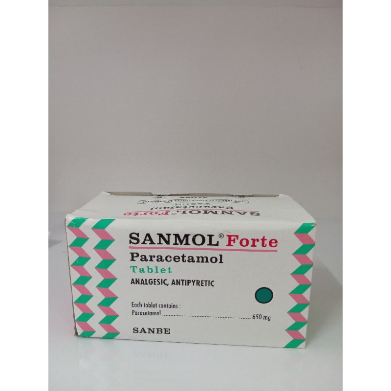 Sanmol Forte Tablet Obat Demam Pusing Sakit Kepala Dewasa 1 strip isi 4 tablet