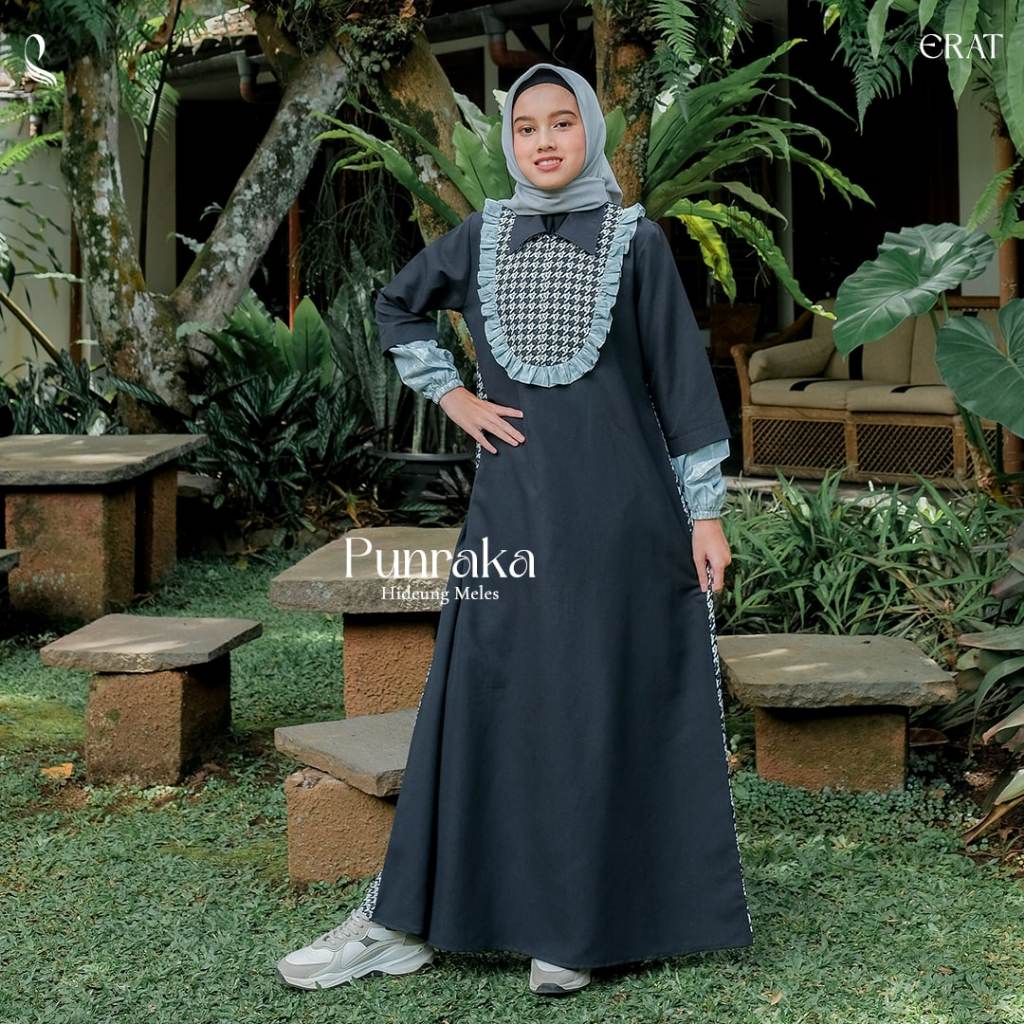 SYLLA - Erat Series Punraka Dress Anak Gamis Bahan Reyqa Print Dress Elegan Raya Series