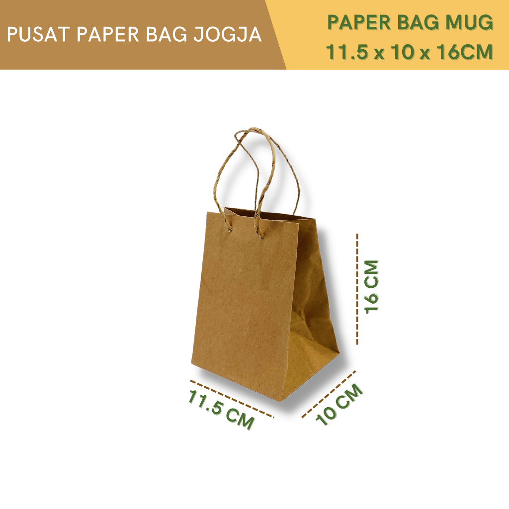 

Paperbag / Paper bag polos / Paperbag Mug ukuran 11.5 x 10.5 x 16 cm