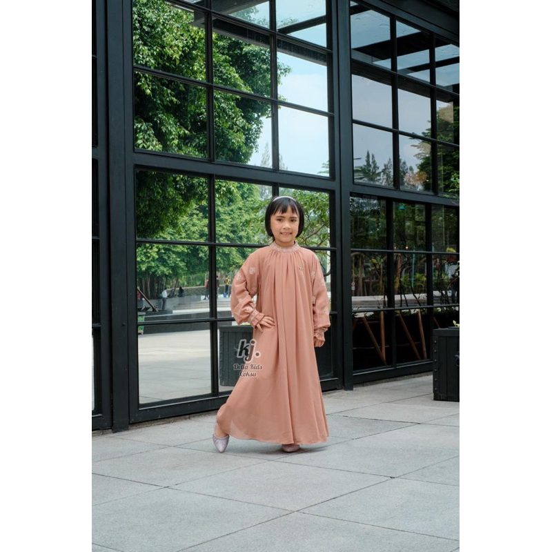 Delia kids couple/gamis anak/gamis bordir couple/gamis couple ibu anak