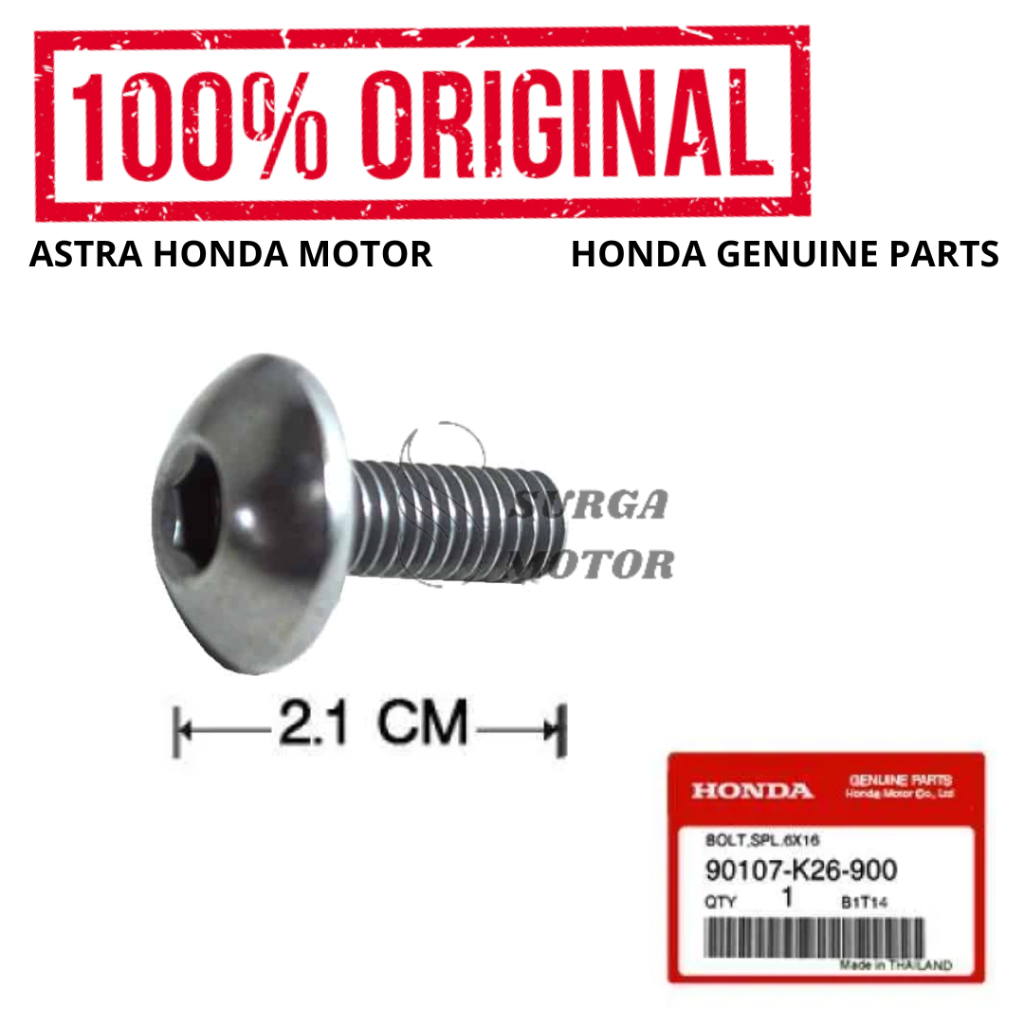 Baut Cover Tutup Knalpot Bolt Special 6x16 ADV 150 160 BeAT Street K1A Genio Scoopy K2F Original Hon