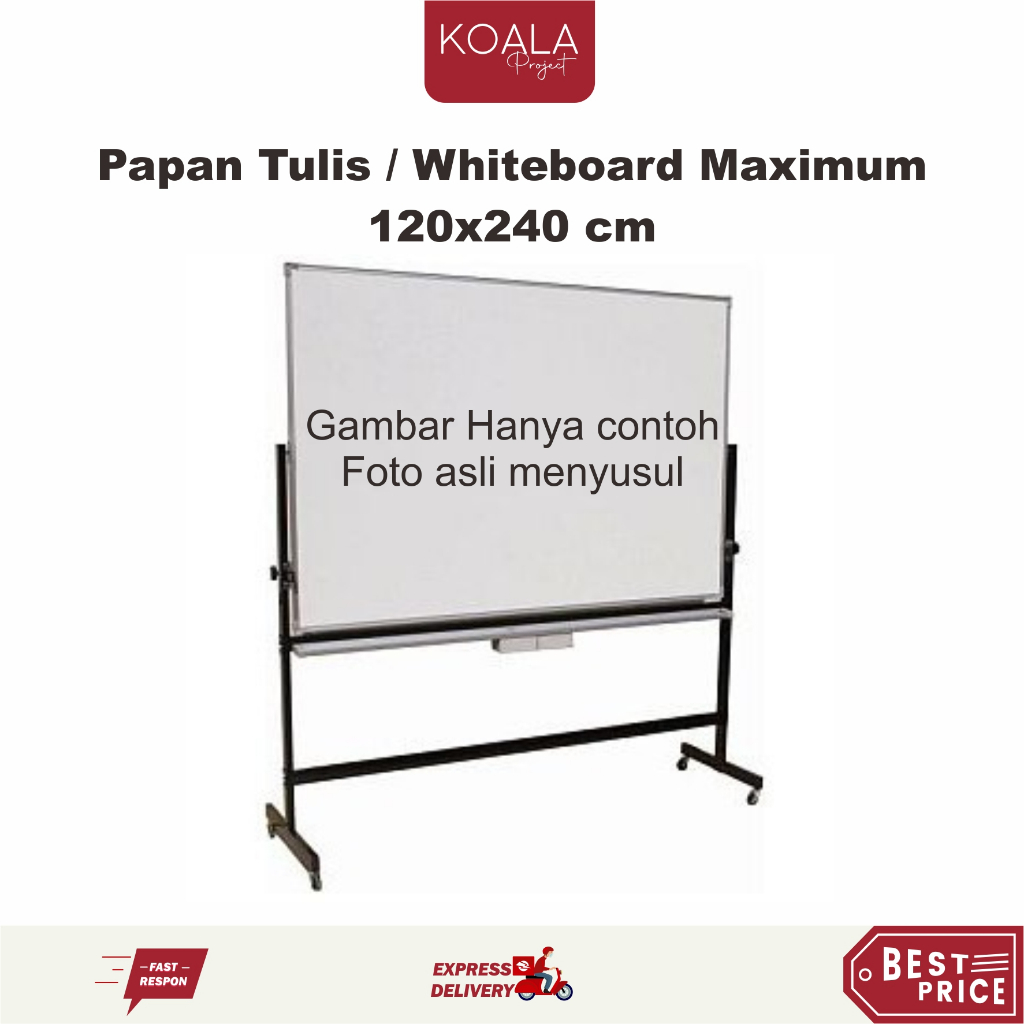 

PAPAN TULIS WHITEBOARD 120 X 240 CM - KOALA PROJECT