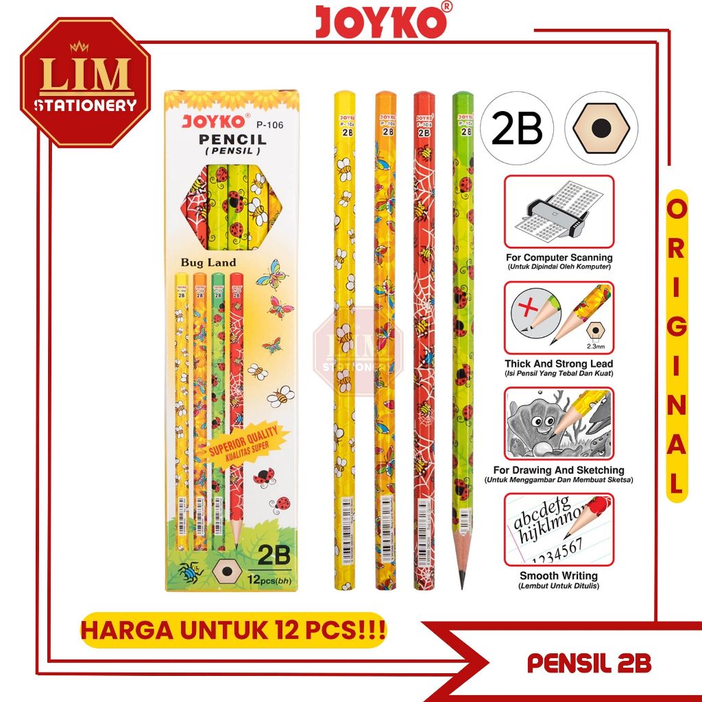 

Pensil 2B Joyko P - 106 Bugland / (1pak/12pcs)