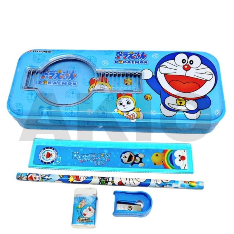 

Tempat Pensil Anak Set Alat Tulis BESAR 2 Susun Karakter DORAEMON NOBITA Kaleng Besi Murah KT6620