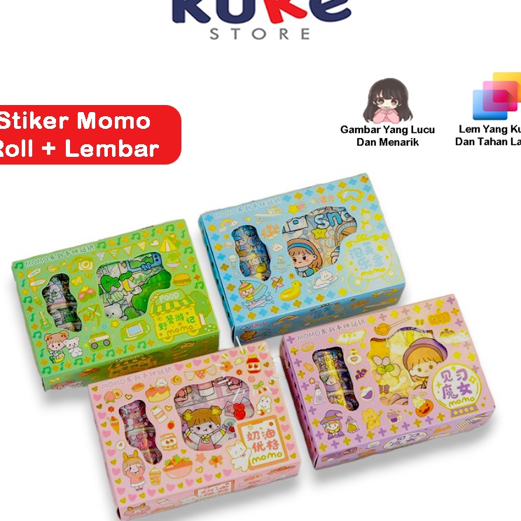 

Paling Popular KUKE Sticker Box Roll MOMO Stiker Waterproof DIY Lucu Scrapbook - MOMO ROLL Baru