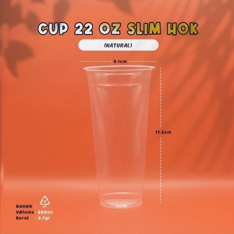 Gelas cup polos 22 Oz Slim / 18 Oz Slim Termurah