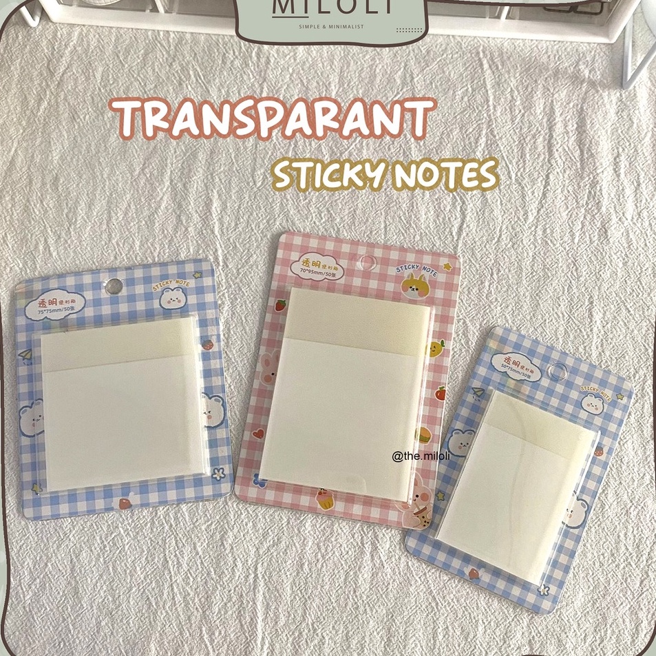 

Laris [MILOLI] Sticky Notes Transparant Sticky Memo Bening PET Sticky Pad - C0020 ✾✱