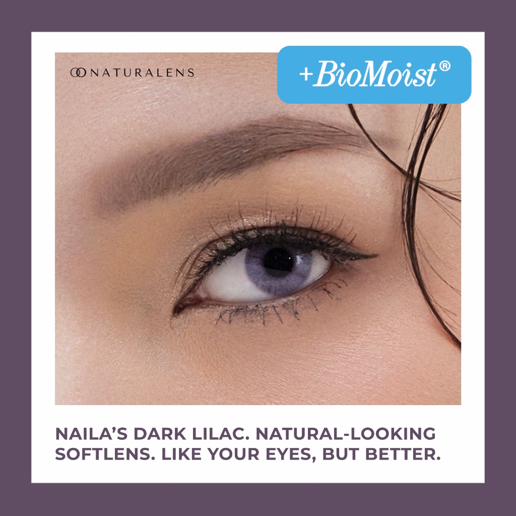 Naturalens x Nailamcd Naila Dark Lilac Softlens Biomoist (0 sd -10) Softlens Contact Lens