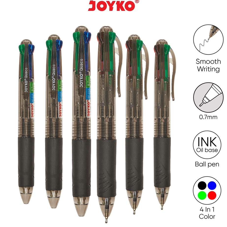 

Laris Ball Pen Pulpen Pena Joyko BP-213 Quaco 0.7 mm 4 Warna Colors