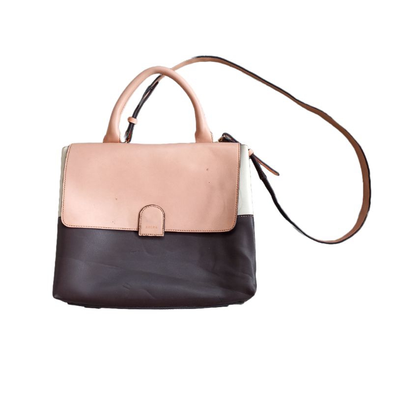 (Preloved)Tas Kulit Brera Italy 3 Tone Color(With Pouch)