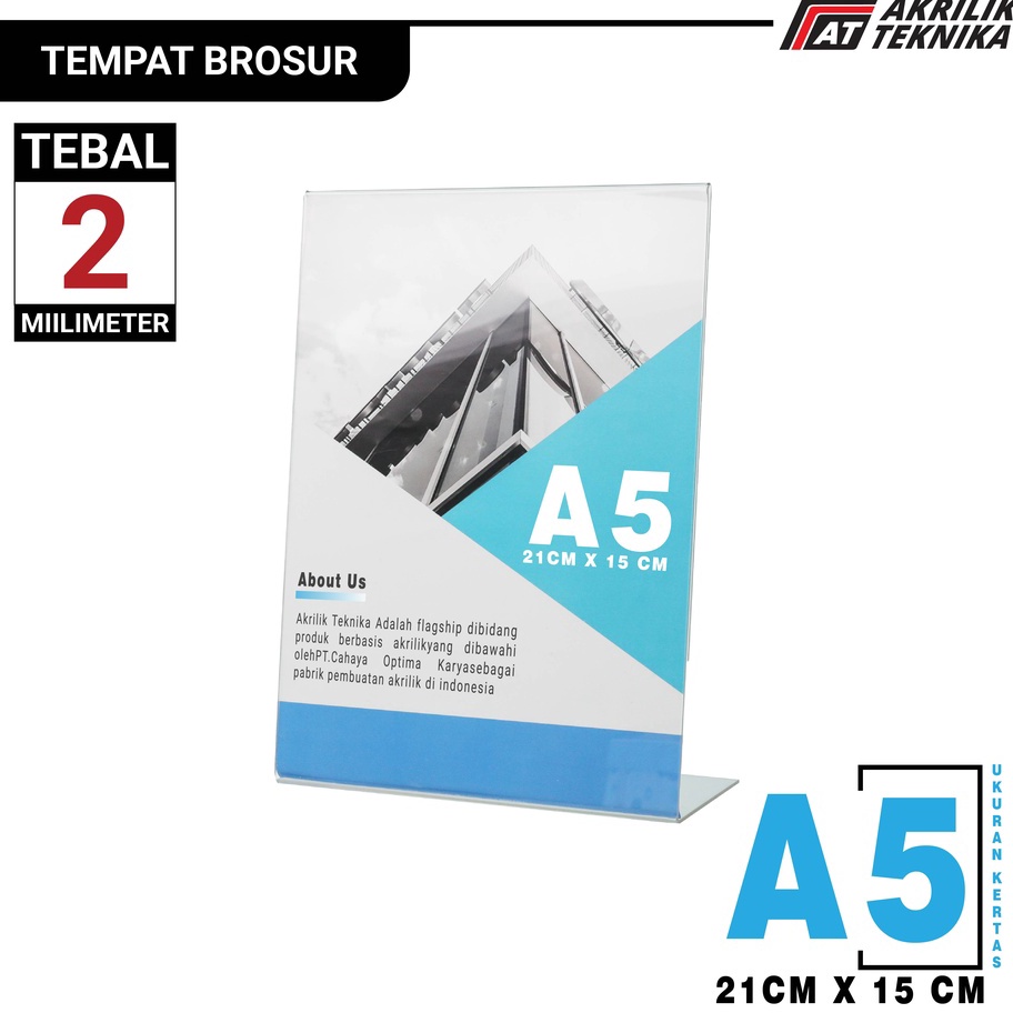 

★★★★ Tempat Brosur Akrilik Tent Card Holder Portrait L - Ukuran A5 2mm