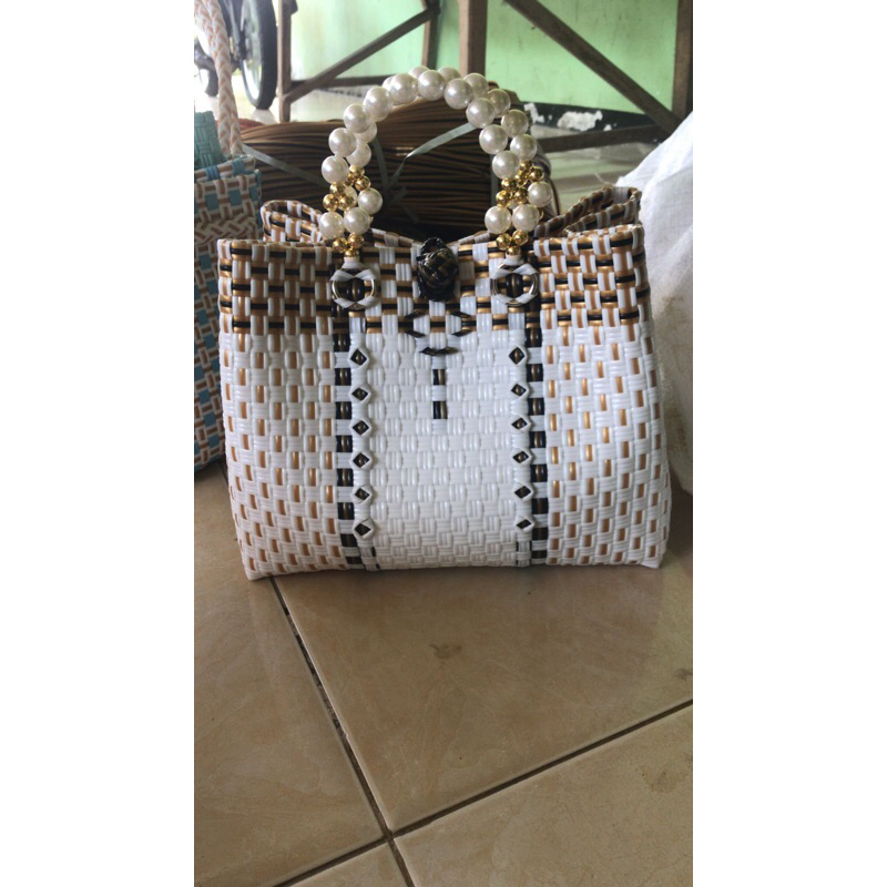 Tas anyaman jali pesta/Tas wanita mewah/Tas kondangan/Tas anyaman jali mutiara