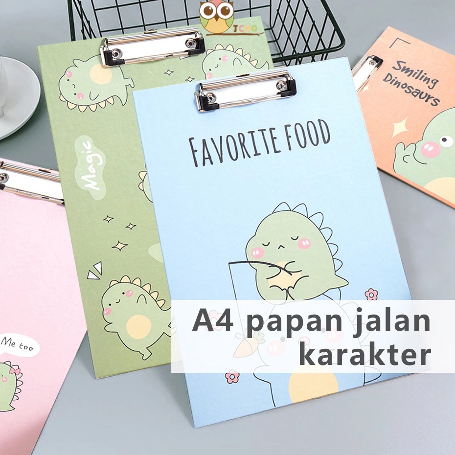 Terupdate JCHO Papan Jalan A4 / Papan Ujian / Clipboard PVC A4 with cover Clipboard Dino ➯⁂✯
