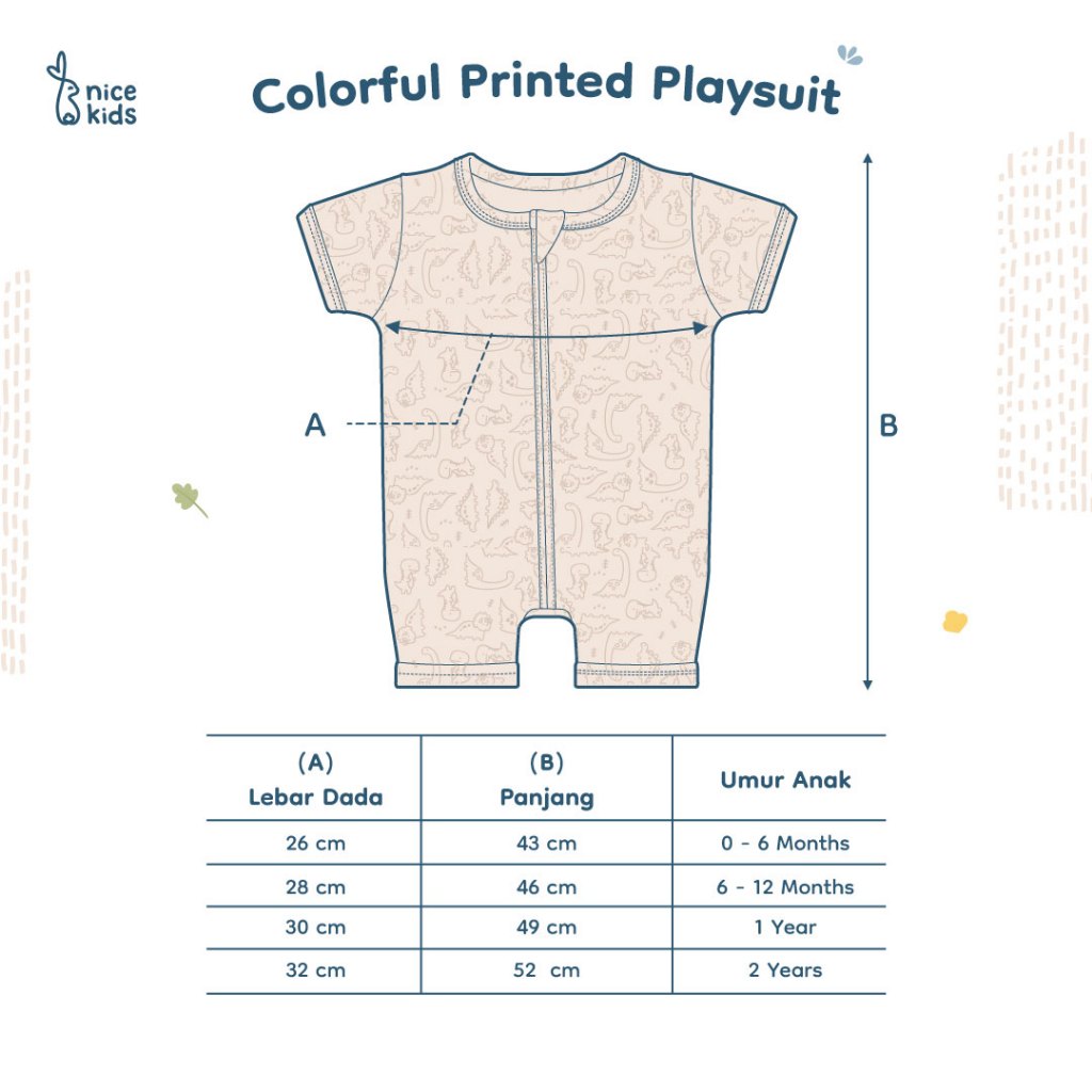 [REJECT SALE] Defect Colorful Printed Series Nice Kids (Onesie Playsuit Sleepsuit 0-2 Tahun)