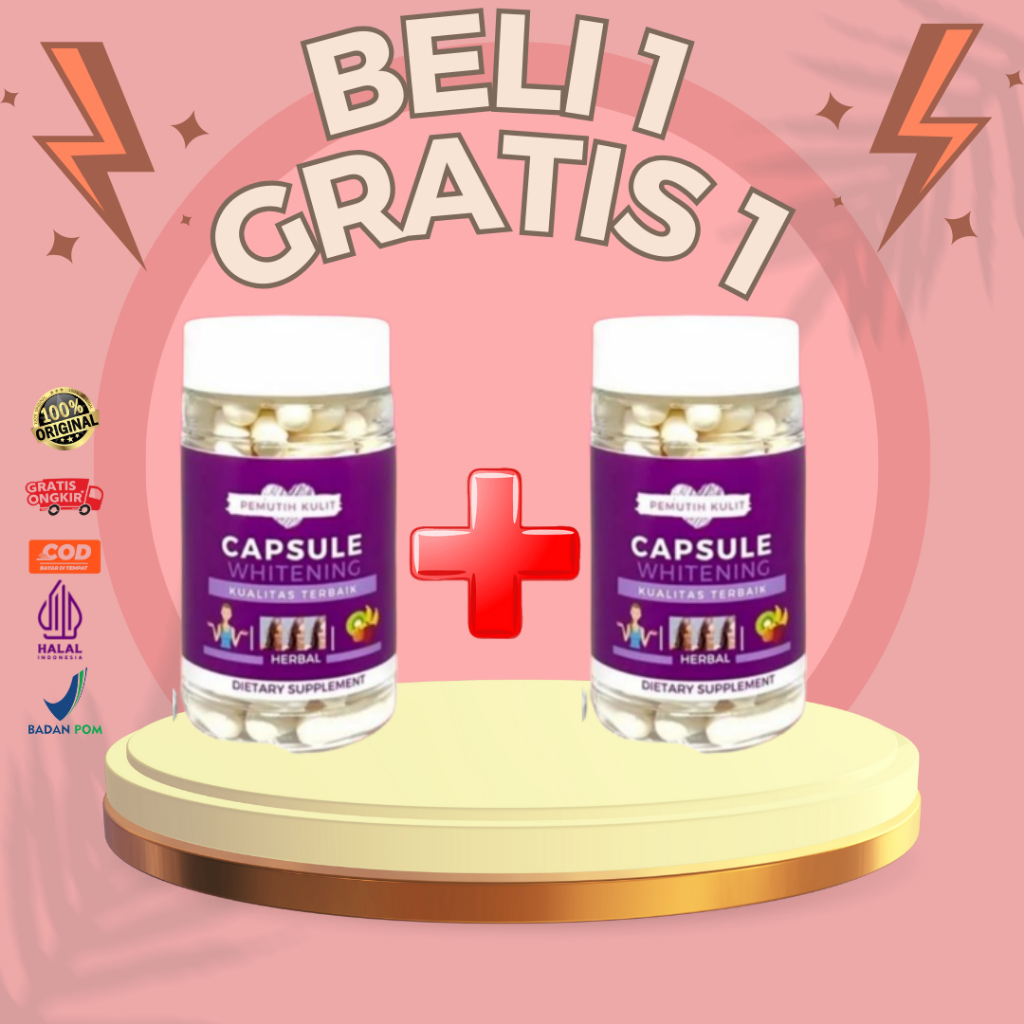 [BELI 1 GRATIS 1] PLATINUM WHITENING GLUTATHIONE UNGU Collagen Pemutih Badan Platinum Capsule Whiten