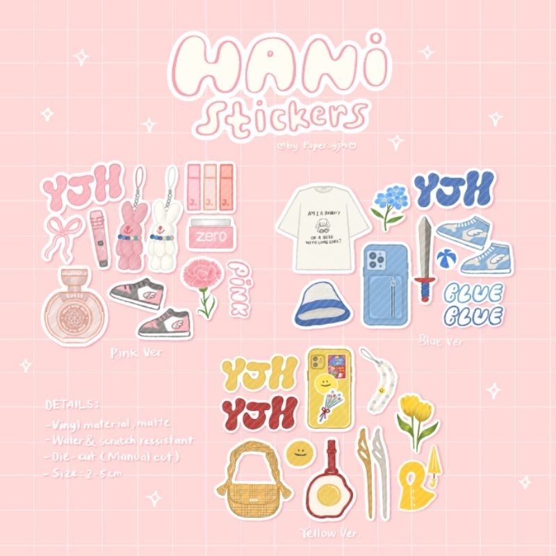 

Hani Sticker Pack Waterproof Deldraw Paperyjh