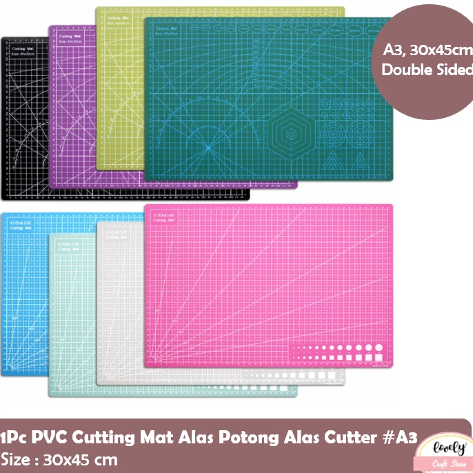 

Best Product Cutting Mat A3 uk 30x45cm bolak balik, tebal 3mm, self healed Terbaru
