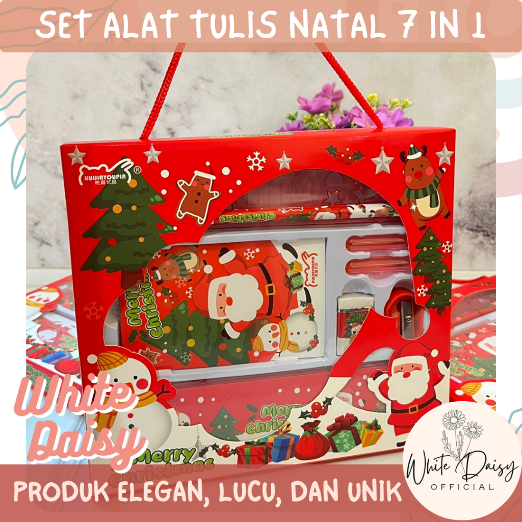 

Set alat tulis 7 in 1 natal premium hadiah tukar kado hampers parsel