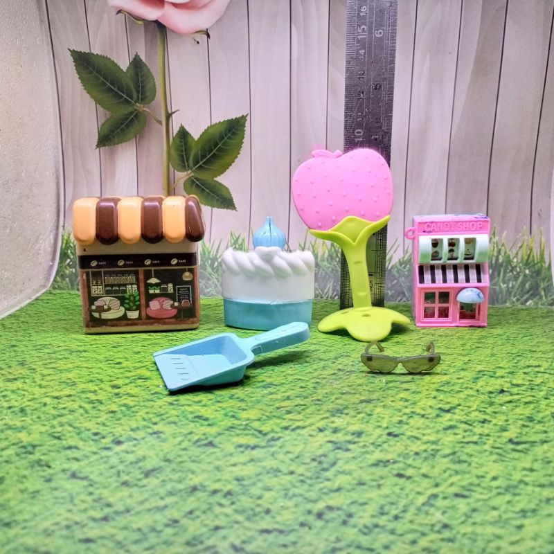 Mainan Jadul Set Miniatur Polly Pocket Vintage - Playset Diorama Toko Permen - Mainan Anak Perempuan