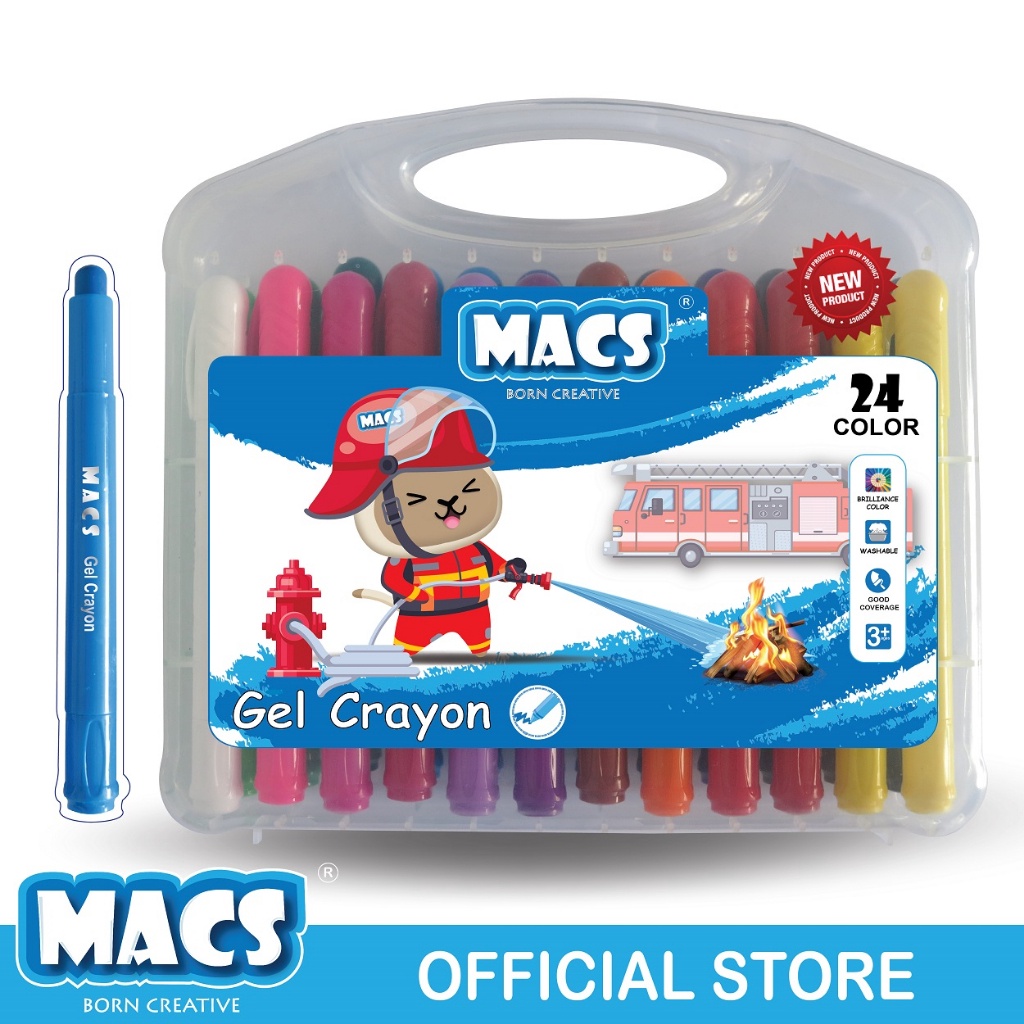 

✨12.12✨ COD MACS 24 Colors Gel Crayon Warna grosir
