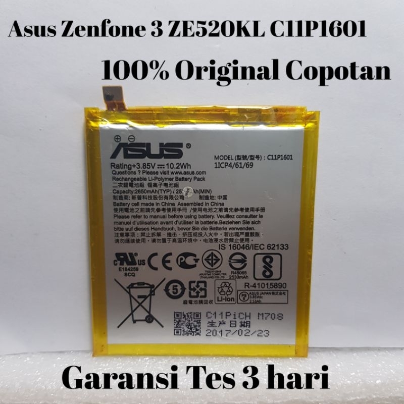 Baterai Original COPOTAN Asus Zenfone 3 5.2 Inch ZE520KL C11P1601