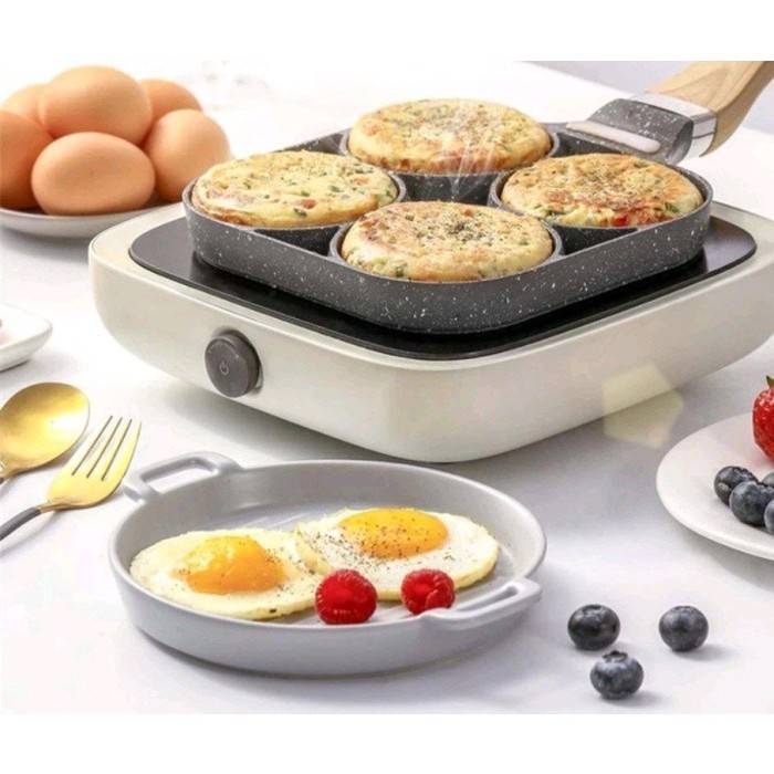 Wajan Panci Cetakan Kue Telur Ceplok Dadar 4 In 1 Omelette Pan Mini