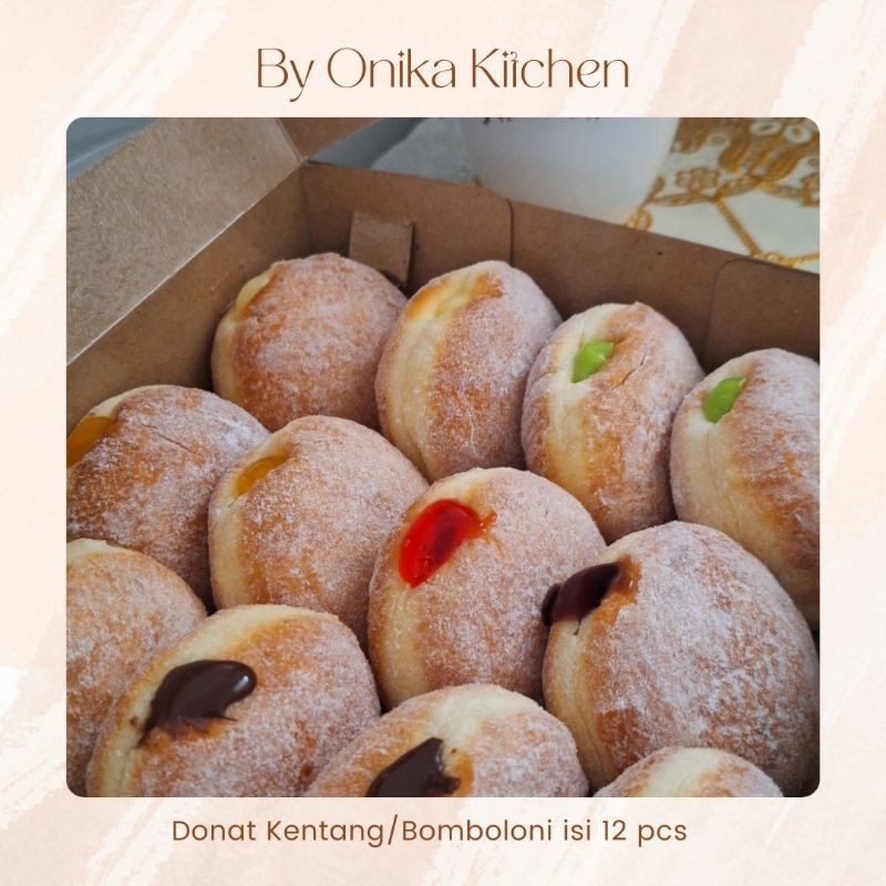 

Donat Kentang Bomboloni isi 12 Pcs