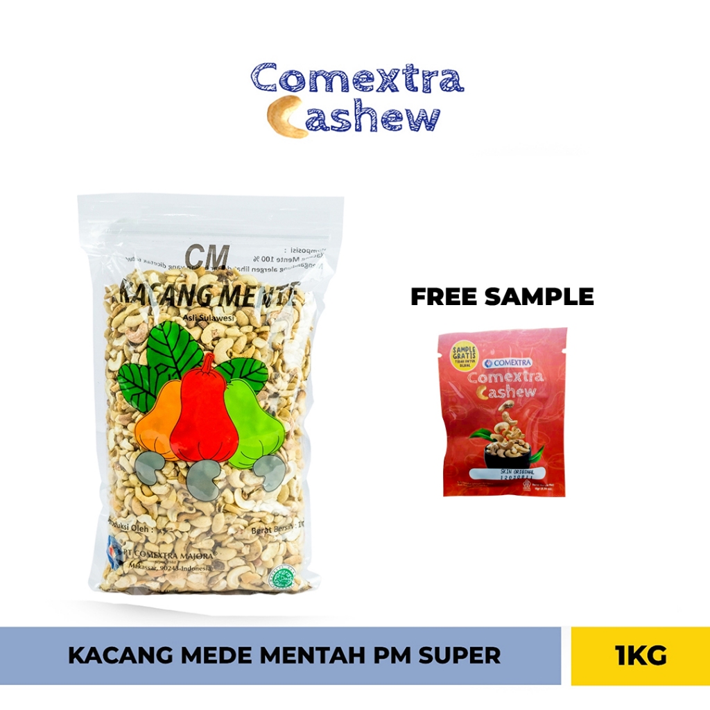 

Kacang Mede Comextra Mentah Belah PM Super 1 Kg - Sulawesi Cashew Kacang Mente / Mete (Bali)