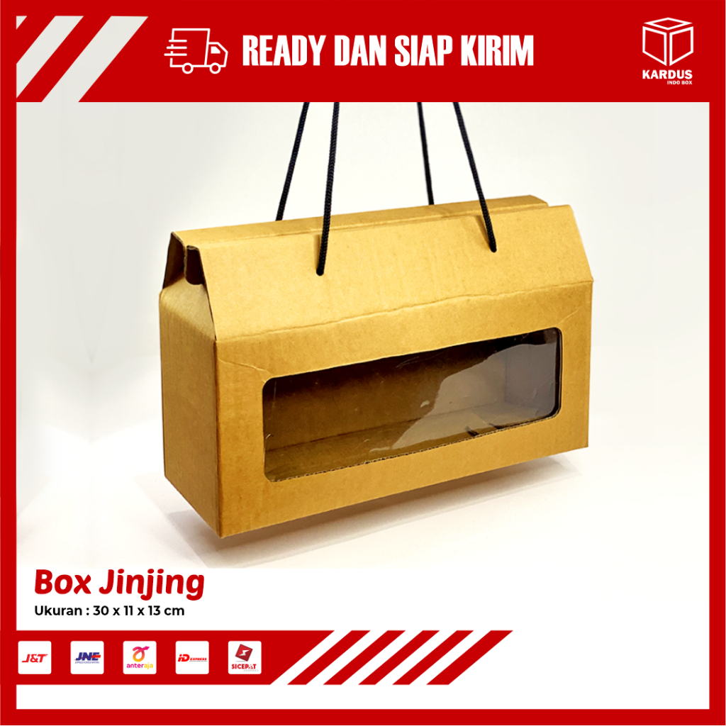 

KARDUS BOX JINJING SIZE 30 x 11 x 13 CM - BISA CUSTOM SABLON LOGO, DESIGN / HAMPERS / KADO / PACKAGING