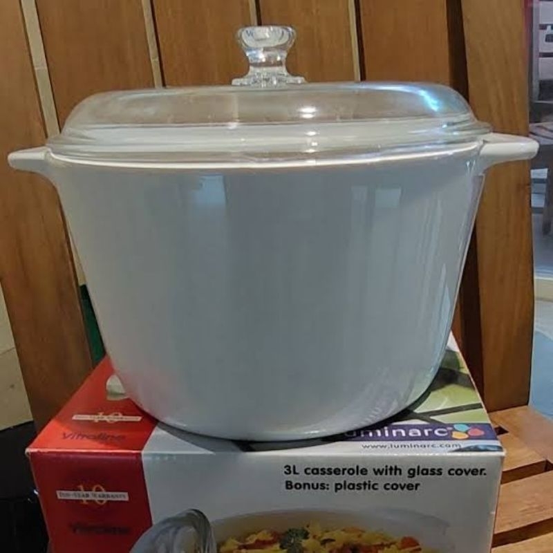 Luminarc Vitro ukuran 3 L | Panci Masak Kaca Tahan Panas | Casserole kaca | Cookware glass