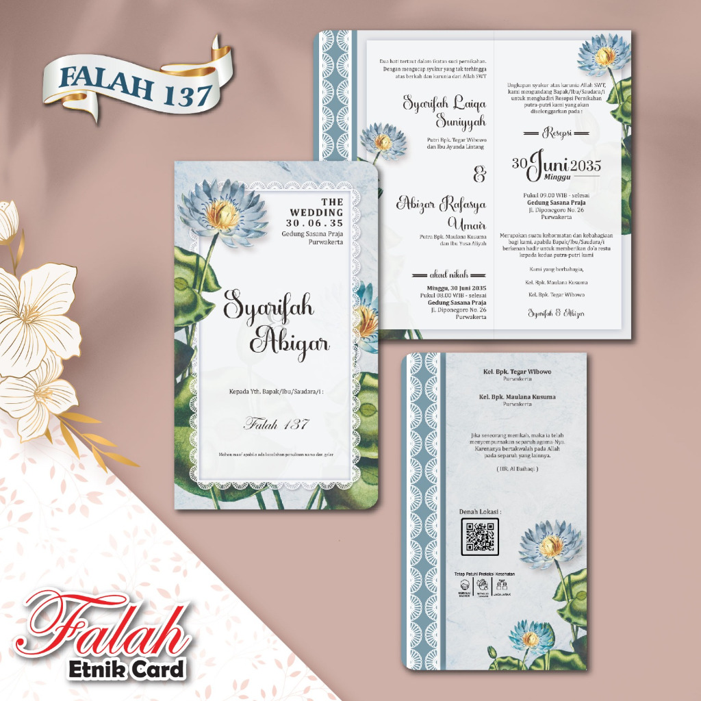 Blangko Undangan  Falah 137 | Kertas Kosong Murah|Blangko Undangan Murah|Blangko Kosong |Blangko Und