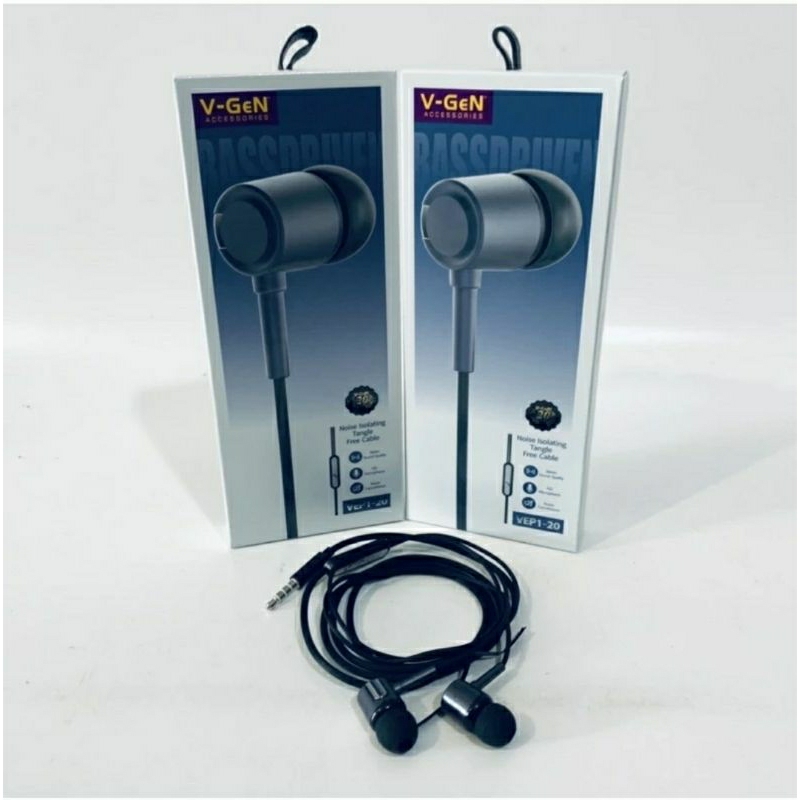 VGEN Headset v-gen VEP1-20 Wired Earphone Handsfree Stereo Sound ORIGINAL MURAH.