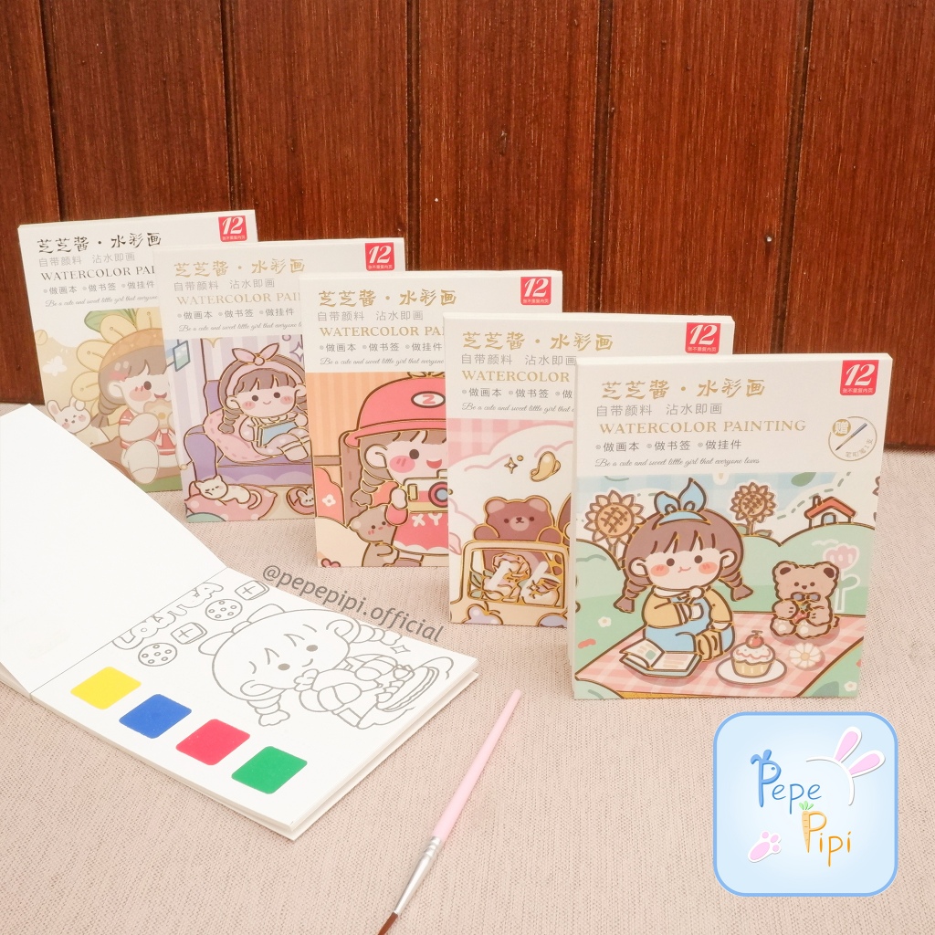 

Buku Water Color YP-C Pendek Paket Lukis Painting Buku Gambar Anak Mainan Mewarna Cat Air Melukis