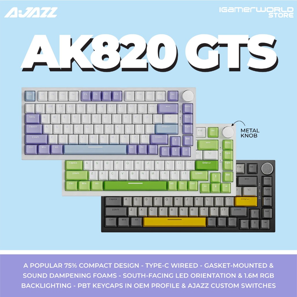 Ajazz Ak820 GTS 75% Gasket Mounted - Mechanical Keyboard