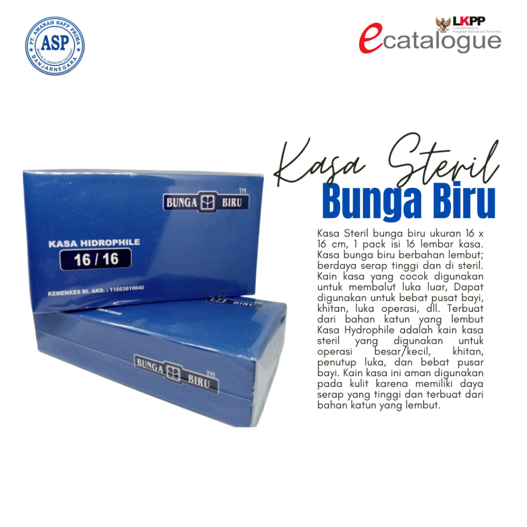 Kain Kasa hidrofil bunga biru