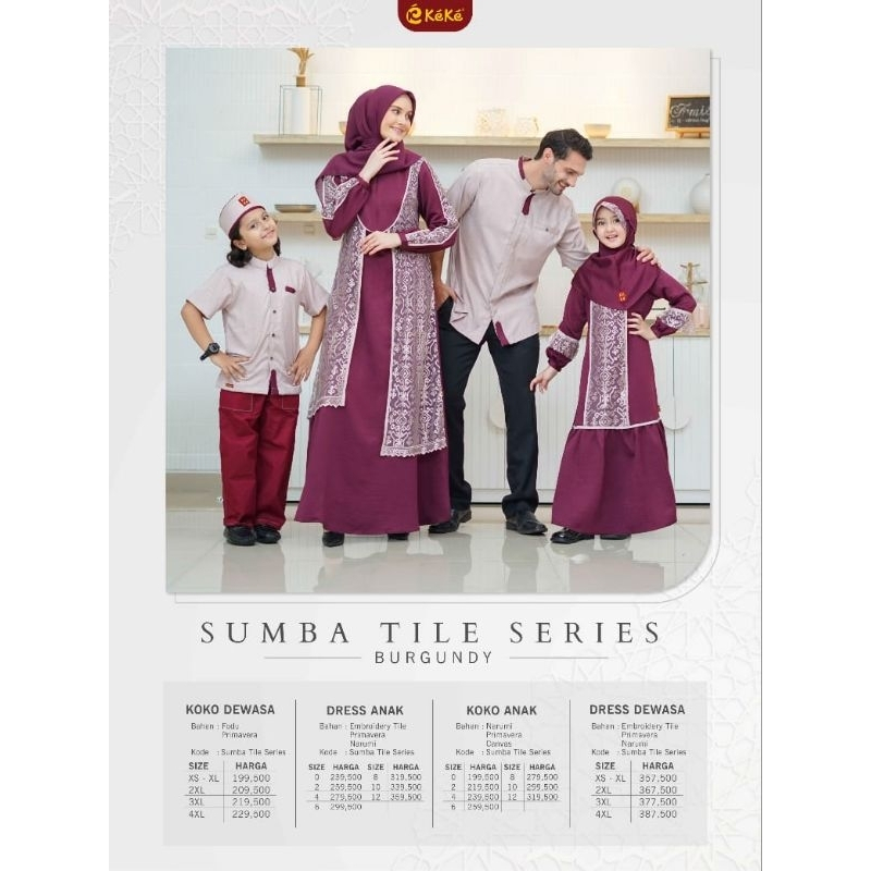 Keke Set Sarimbit Keluarga Sumba Tile Series (GAMIS & KOKO DEWASA)