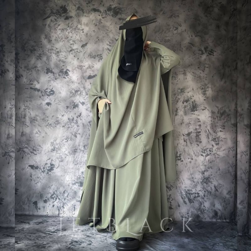 Gamis set syari bahan fortaleza